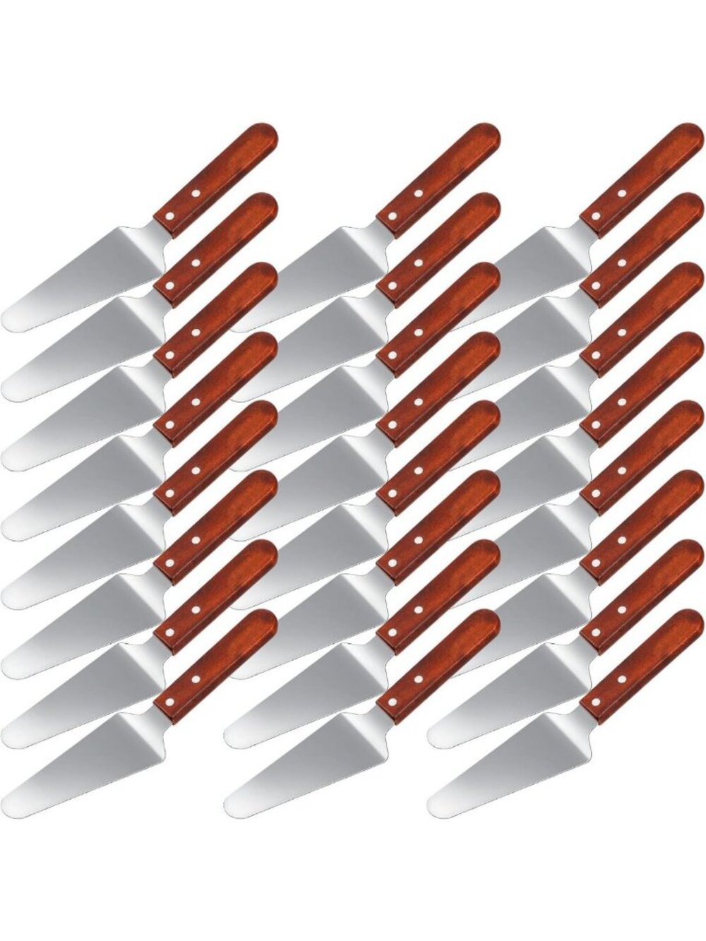 40 Pack Stainless Steel Pizza Spatula Set with Wood Handle, 9.8"x2.4" Pie Server